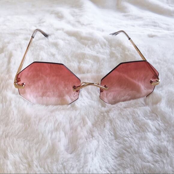 Alaiya Pink Octogonal Ombre Sunglasses - Picture 5 of 9